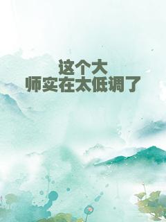 这个大师实在太低调了