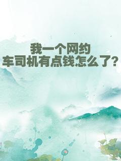 我一个网约车司机有点钱怎么了？