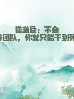 懂激励：不会带团队，你就只能干到死！